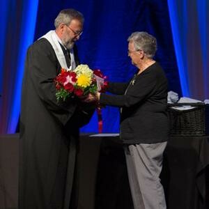 Daniel Vandermeulen, Chair, NLC Board of Governors and Lilian Beland, Friend of NLC Award recipient